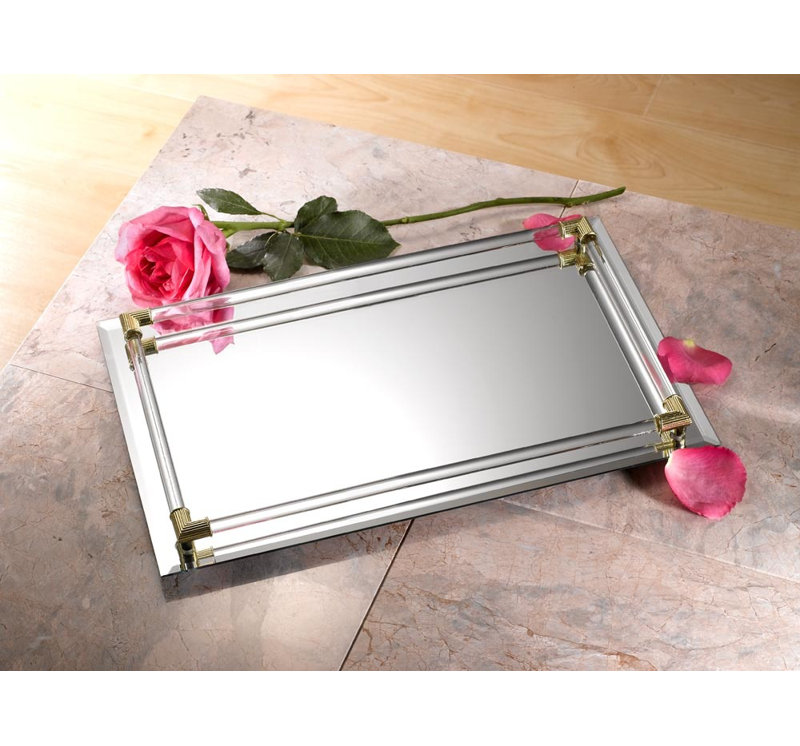 mirrored vanity tray